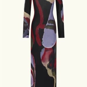 Meshki Multicolor Abstract Long Sleeve Dress
